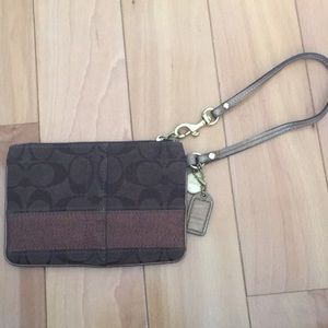 Chocolate coach wristlet